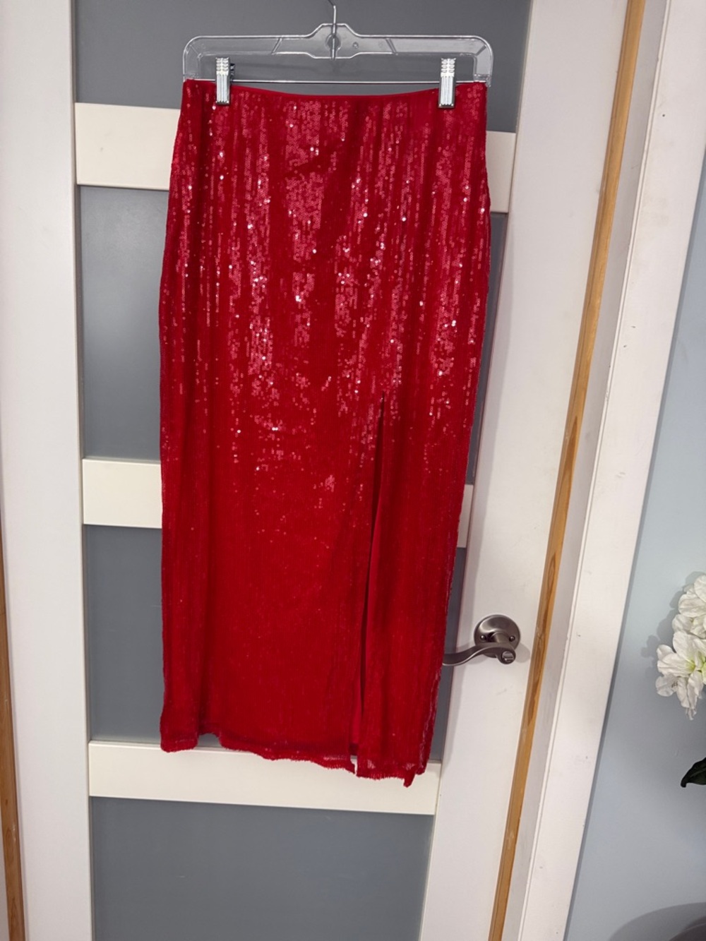 a new day Red Sequin Maxi Skirt - Elegant Shine